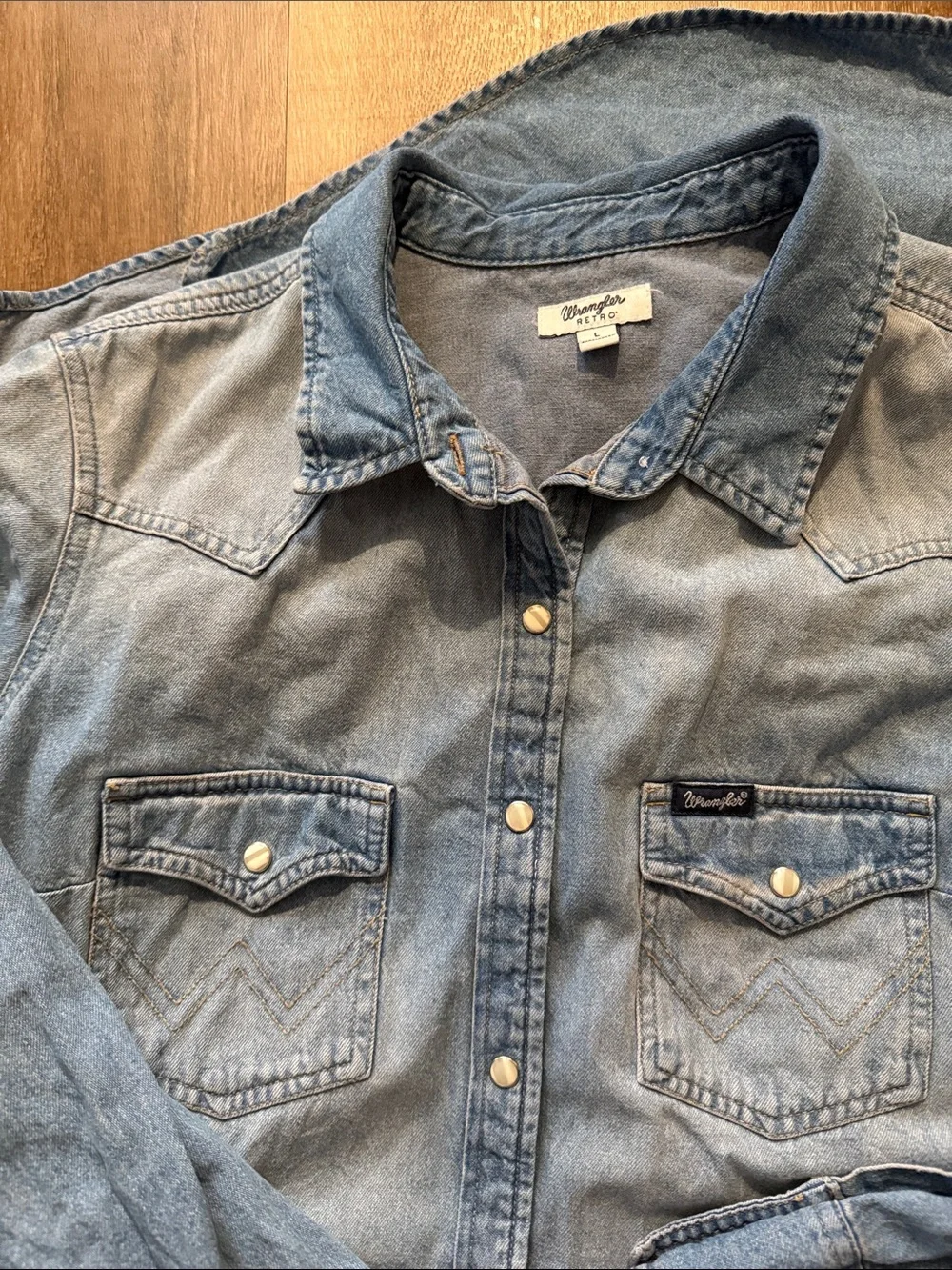 Wrangler Long Sleeve Denim Dress size large - Picture 5 of 11